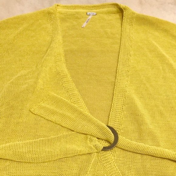 Free People Oh Hello Cardi Yellow. L - Picture 7 of 11